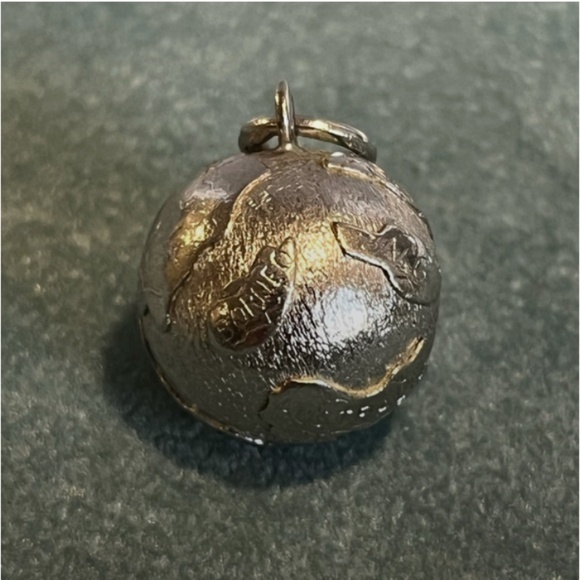 Vintage Mid Century Modern Globe Charm Pendant 925 made in Italy 🇮🇹 - Picture 1 of 8